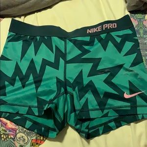 Green nike pro spandex.